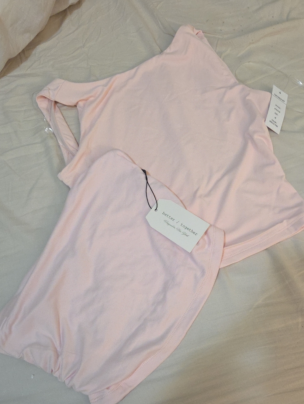 Better Together Bandeau & Pink Rose Luxe Backless Tanks, 2 Tops, M, NWT